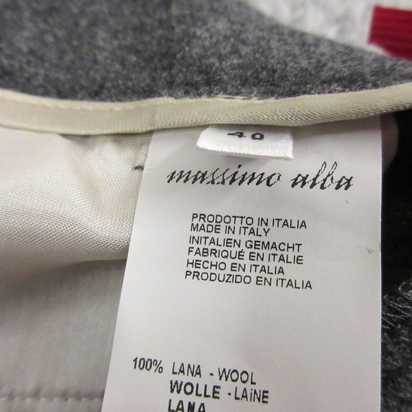 Massimo Alba Womens Wool Wide Leg Trouser Pants size 40 Made in‎ Italy Gray - Picture 2 of 12